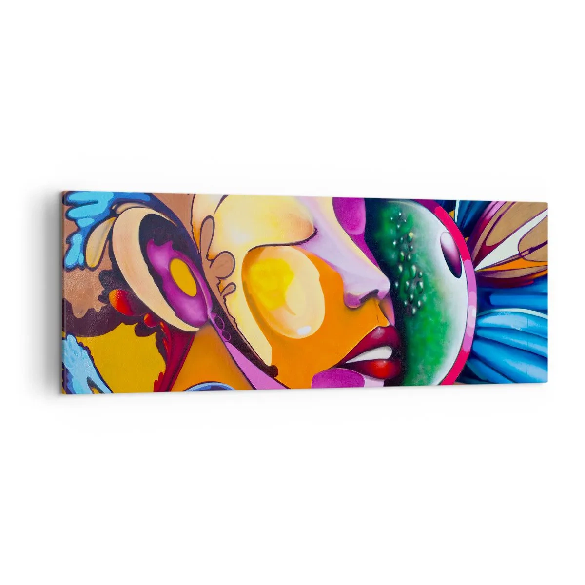 Obraz na plátně - Dotknout se barvou - 140x50 cm