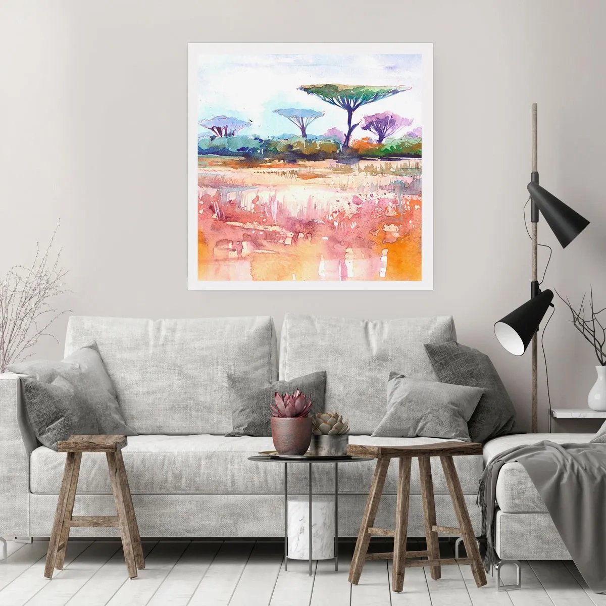 Plakát - Barvy savany - 50x50 cm