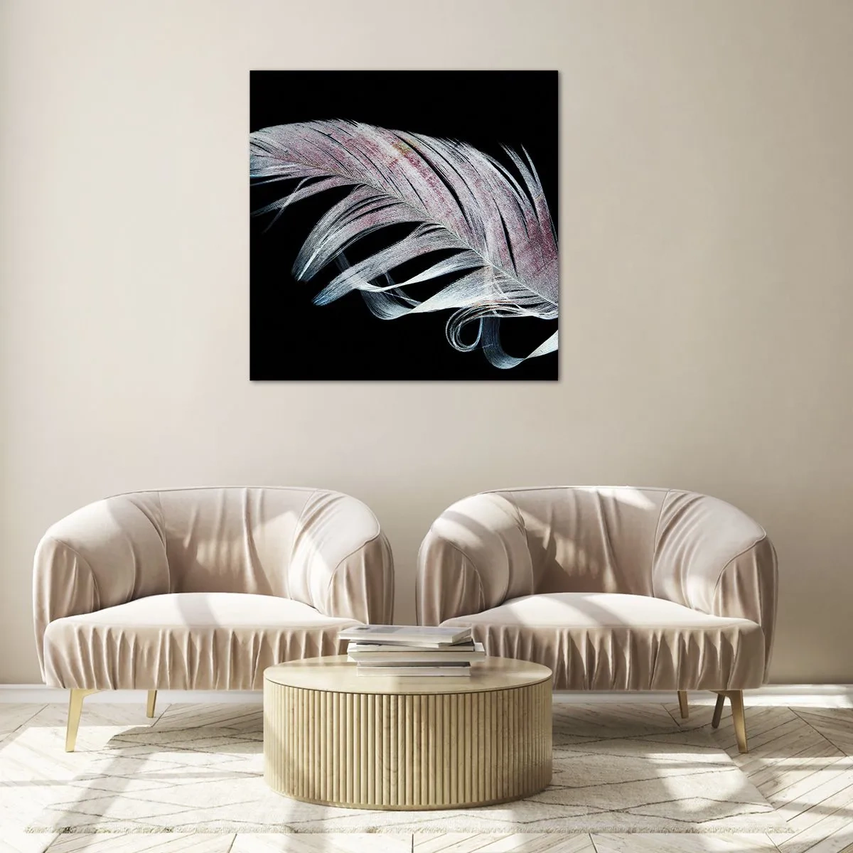 Obraz na skle - Přemýšlejte o dotyku - 30x30 cm