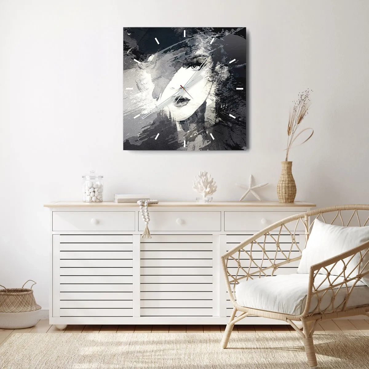 Nástěnné hodiny - Za šedým závojem - 40x40 cm