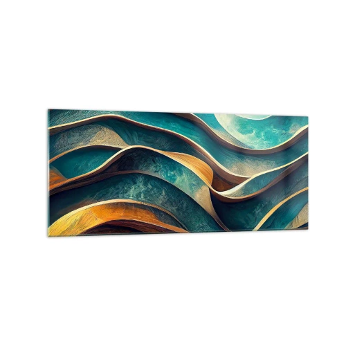 Obraz na skle - Meandry modré - 120x50 cm