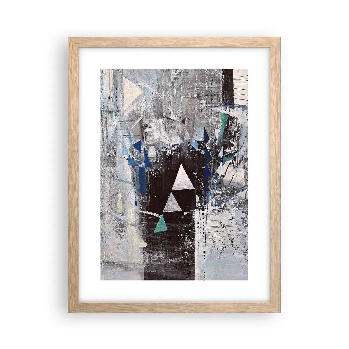 Plakát v rámu světlý dub - Přednostní pořadí trojúhelníků - 30x40 cm