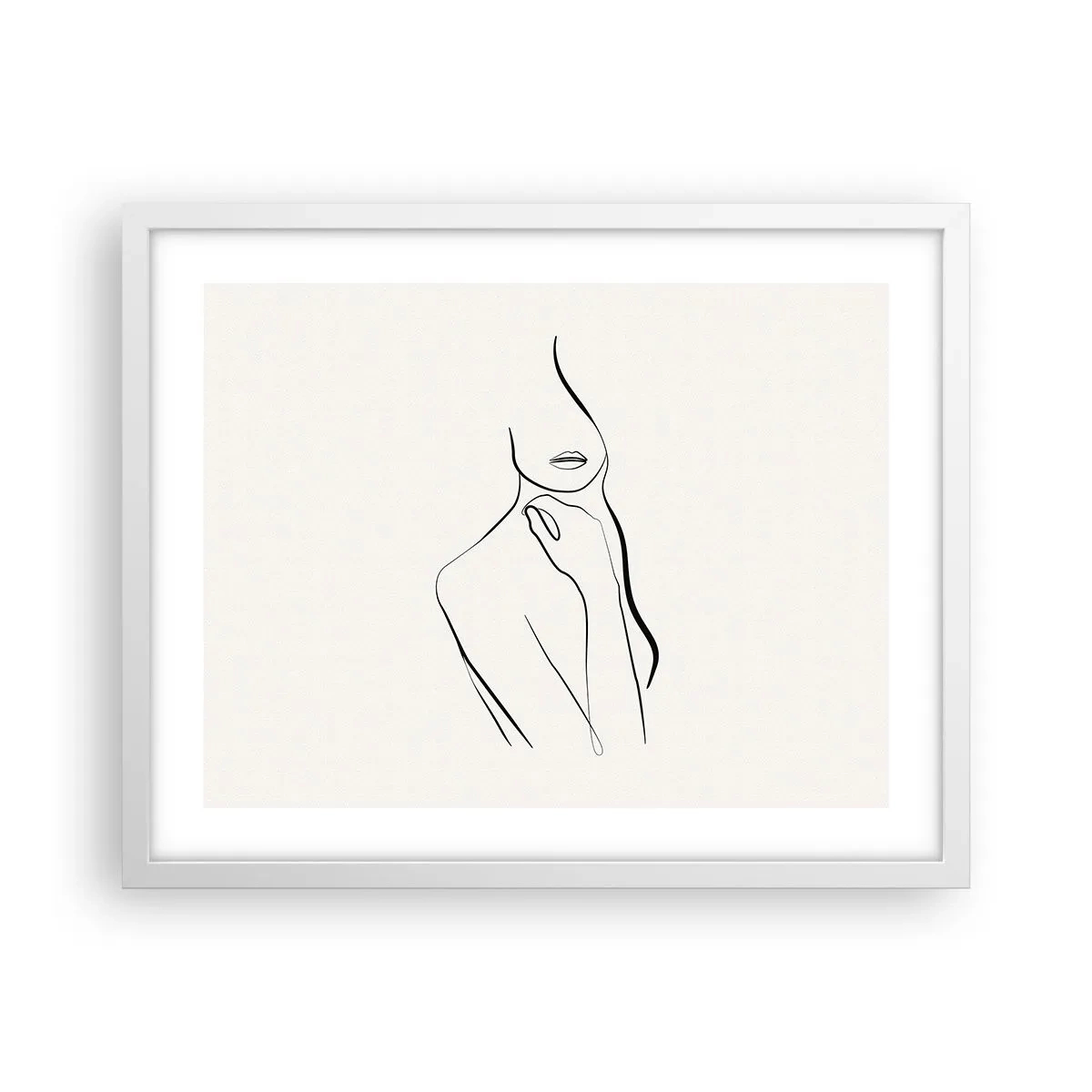 Plakát v bílém rámu - Vlna melancholie - 50x40 cm