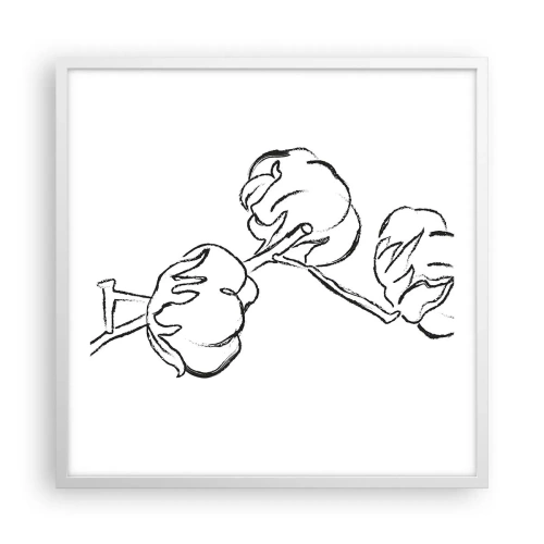 Plakát v bílém rámu - Bavlněné chmýří - 60x60 cm