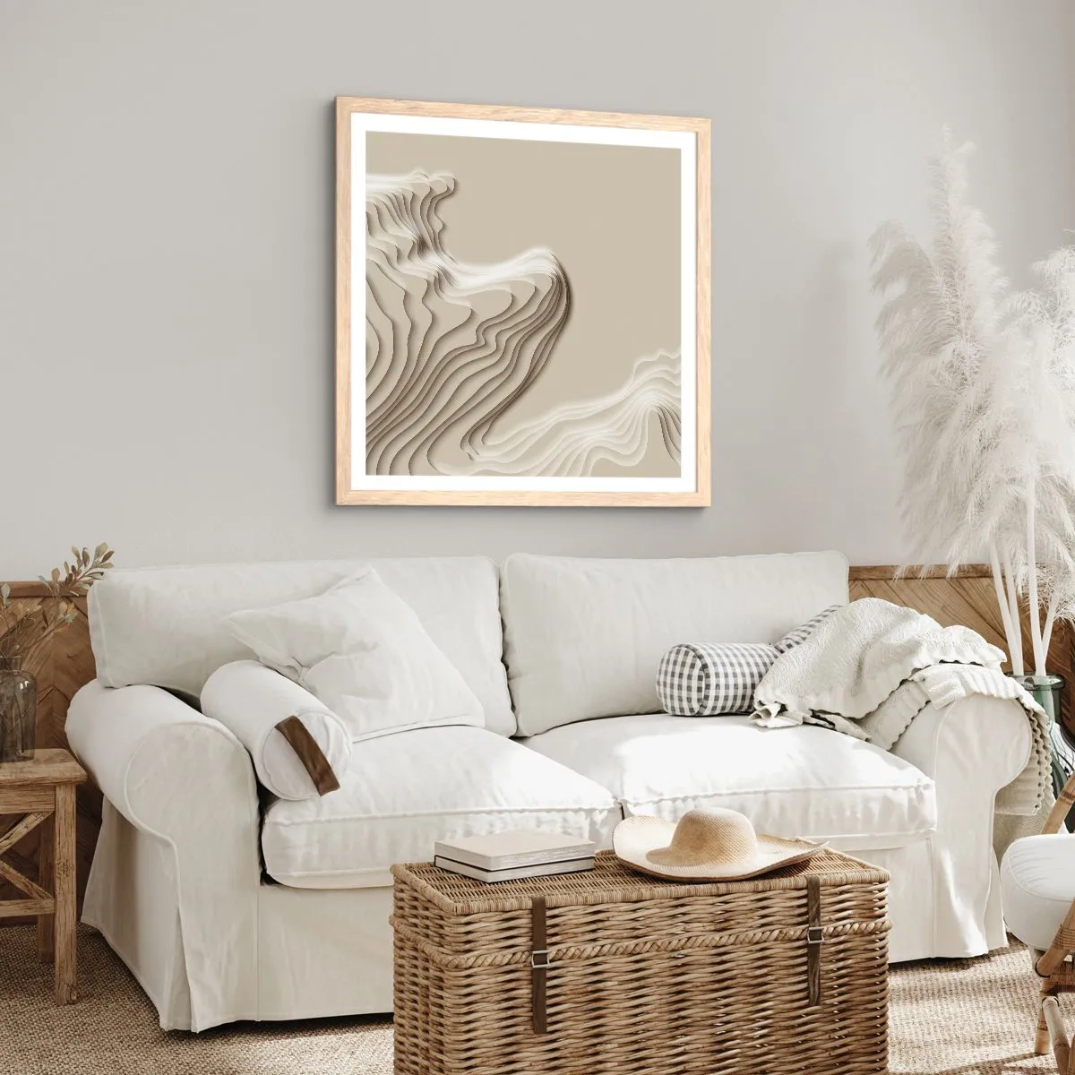 Plakát v rámu světlý dub - Topografie umění - 40x40 cm