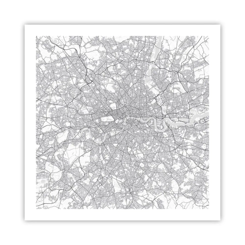 Plakát - Mapa londýnského labyrintu - 60x60 cm