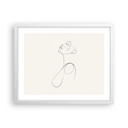 Plakát v bílém rámu - Zamotaná ve snech - 50x40 cm
