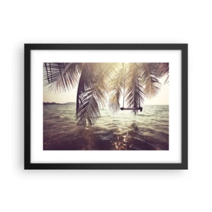 Plakát v černém rámu - Houpat se libovolně v oblacích - 40x30 cm