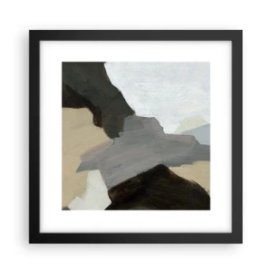 Plakát v černém rámu - Abstrakce: křižovatka šedi - 30x30 cm
