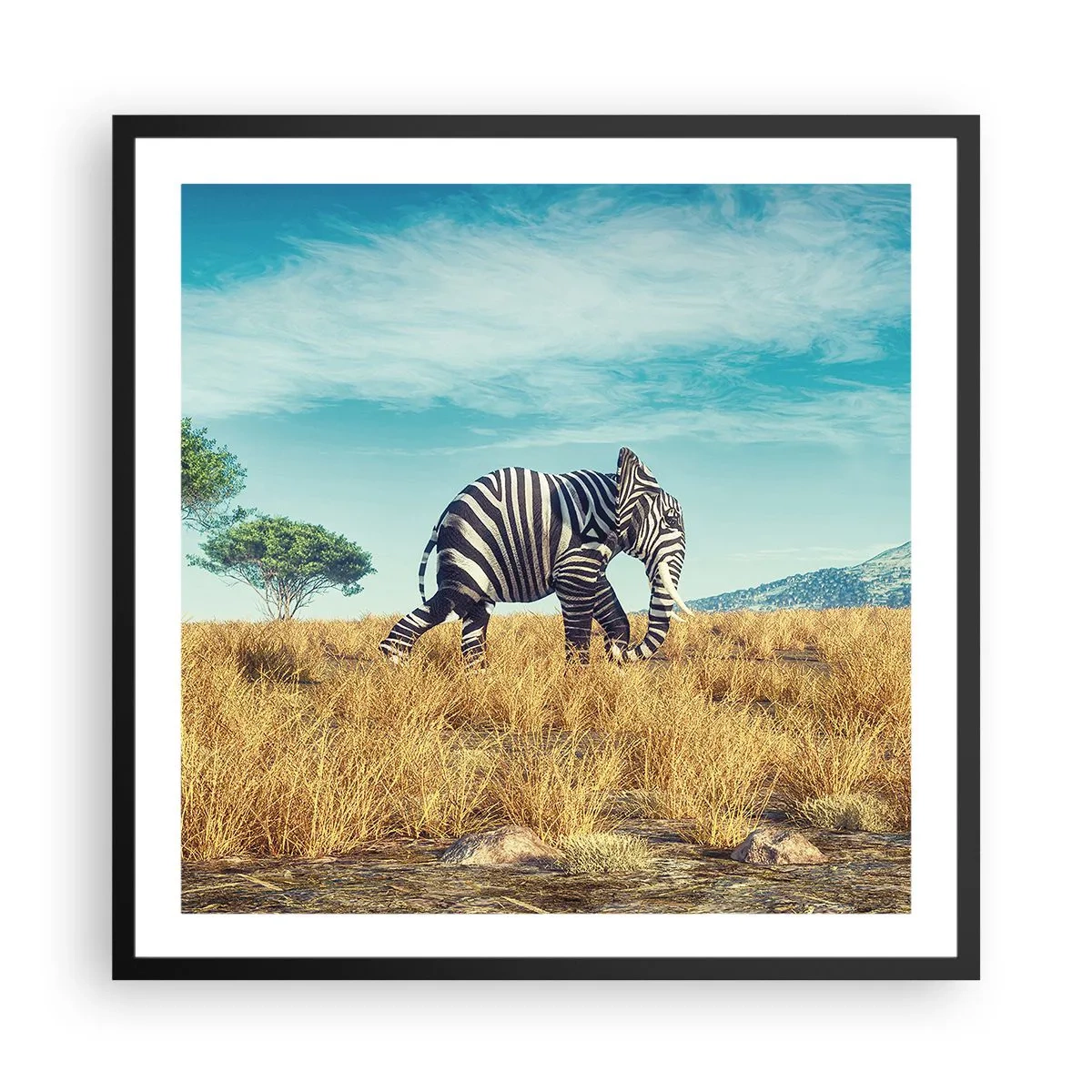 Plakát v černém rámu - Šedá už není v módě - 60x60 cm