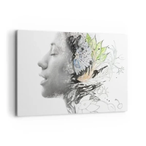 Obraz na plátně - Ponořená do přírody - 120x80 cm