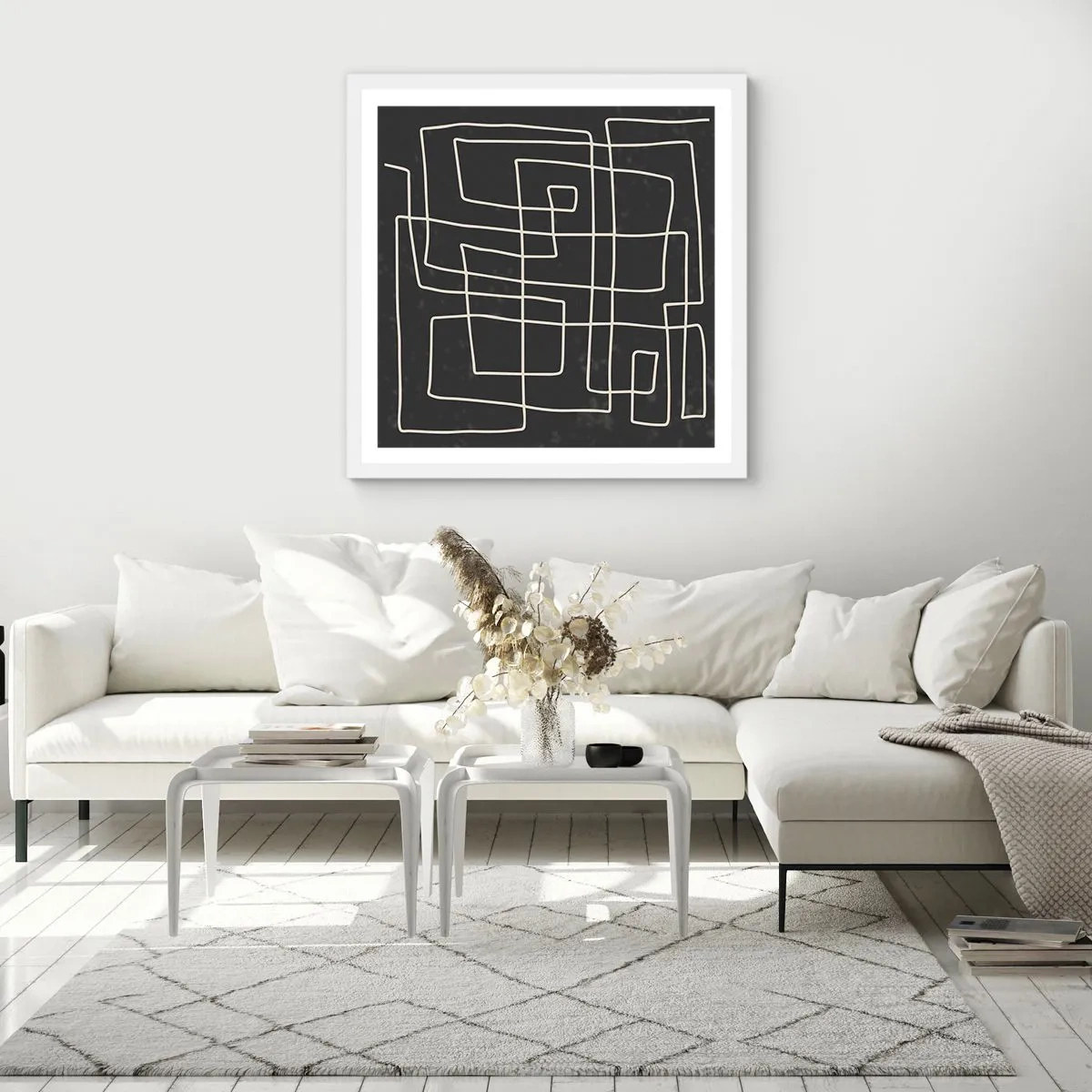 Plakát v bílém rámu - Není to tak jednoduché - 50x50 cm