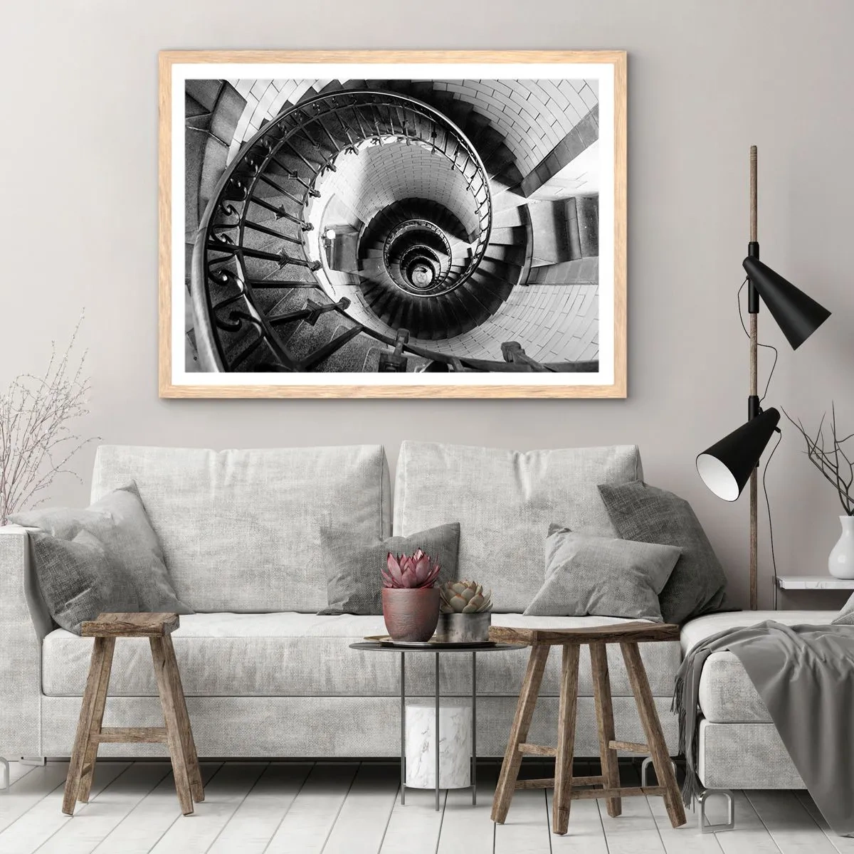 Plakát v rámu světlý dub - Jen výš a výš - 100x70 cm