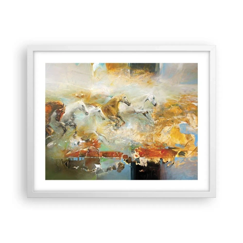 Plakát v bílém rámu - Cválá světlem - 50x40 cm