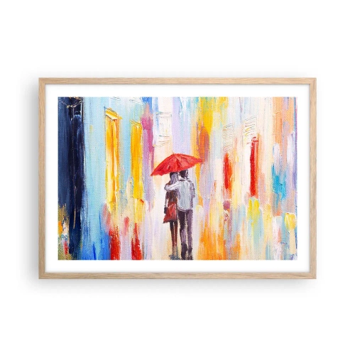 Plakát v rámu světlý dub - Ať prší dál - 70x50 cm