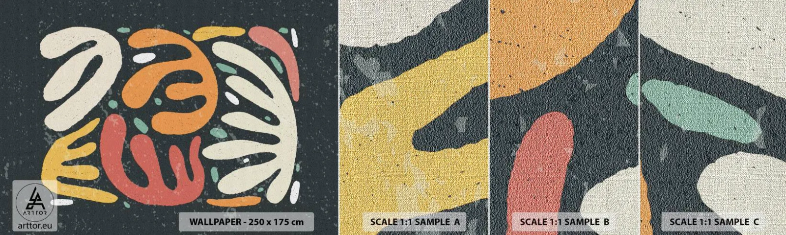 Vzor Fototapety Premium Canvas - Kompozice – hned tě chytím - Boho, Minimalismus, Letitý - 100x30 cm