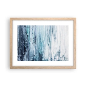 Plakát v rámu světlý dub - Modré rampouchy - 40x30 cm