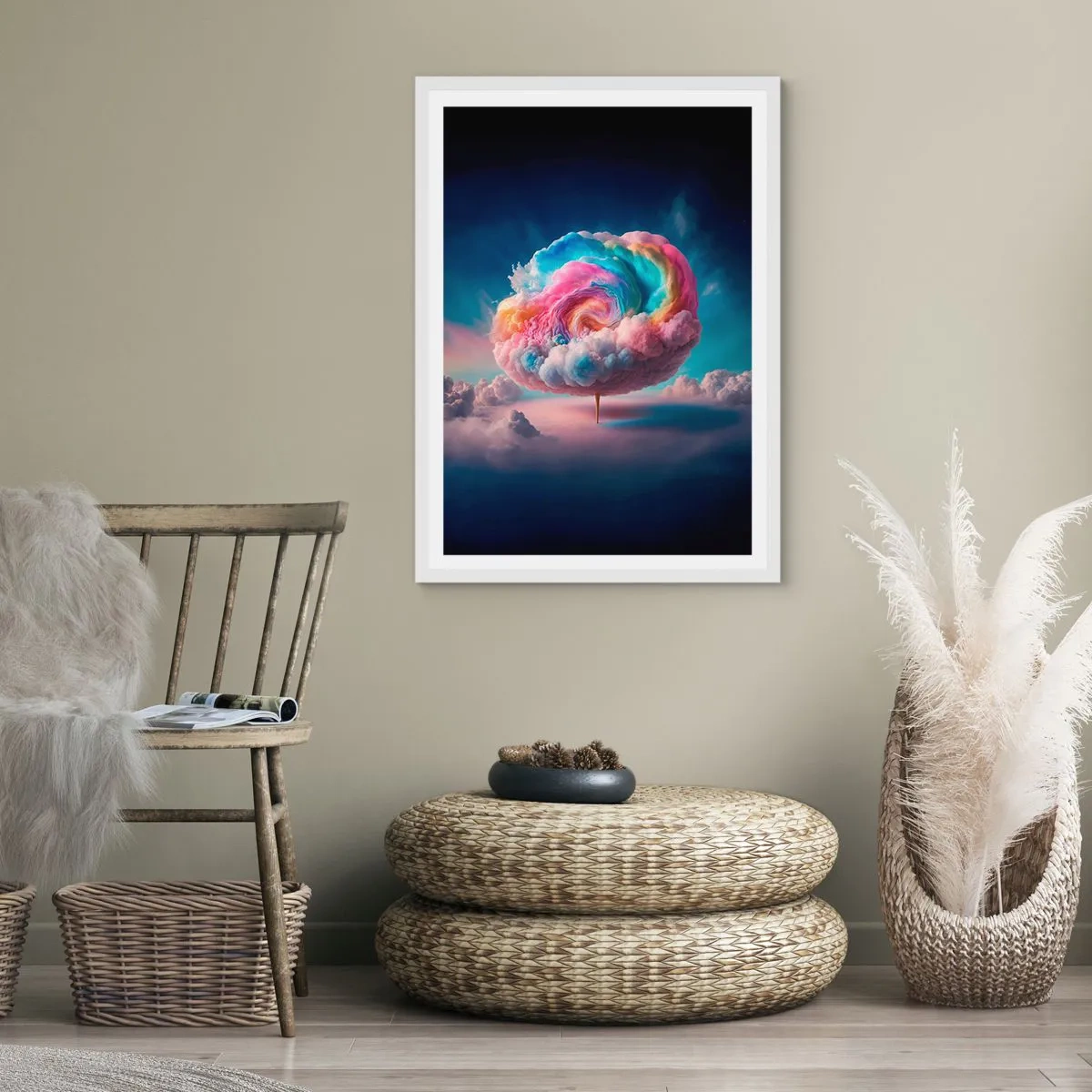 Plakát v bílém rámu - Sen o zábavním parku - 70x100 cm