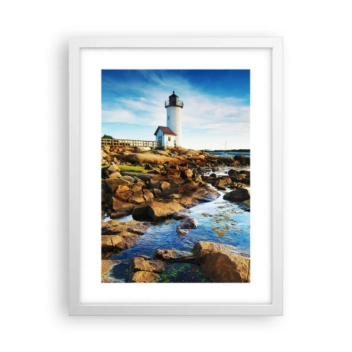 Plakát v bílém rámu - Vraťte se šťastně, čekám - 30x40 cm