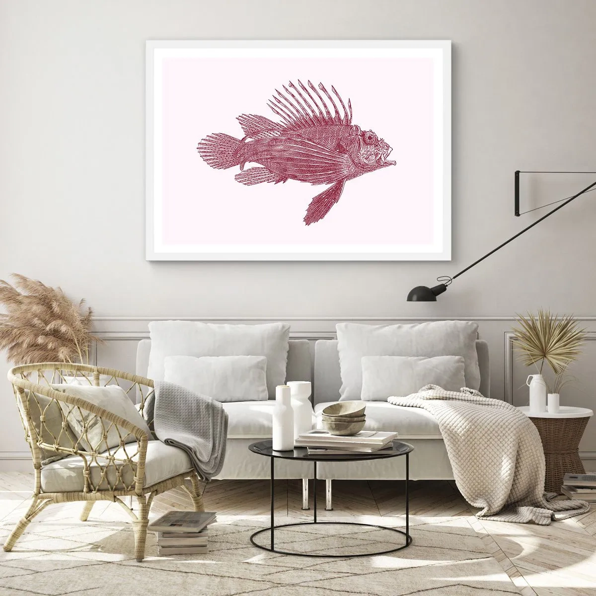 Plakát v bílém rámu - Obyvatelka exotických vod - 91x61 cm