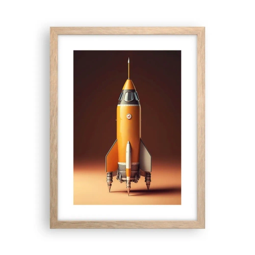 Plakát v rámu světlý dub - Začíná to snem - 30x40 cm