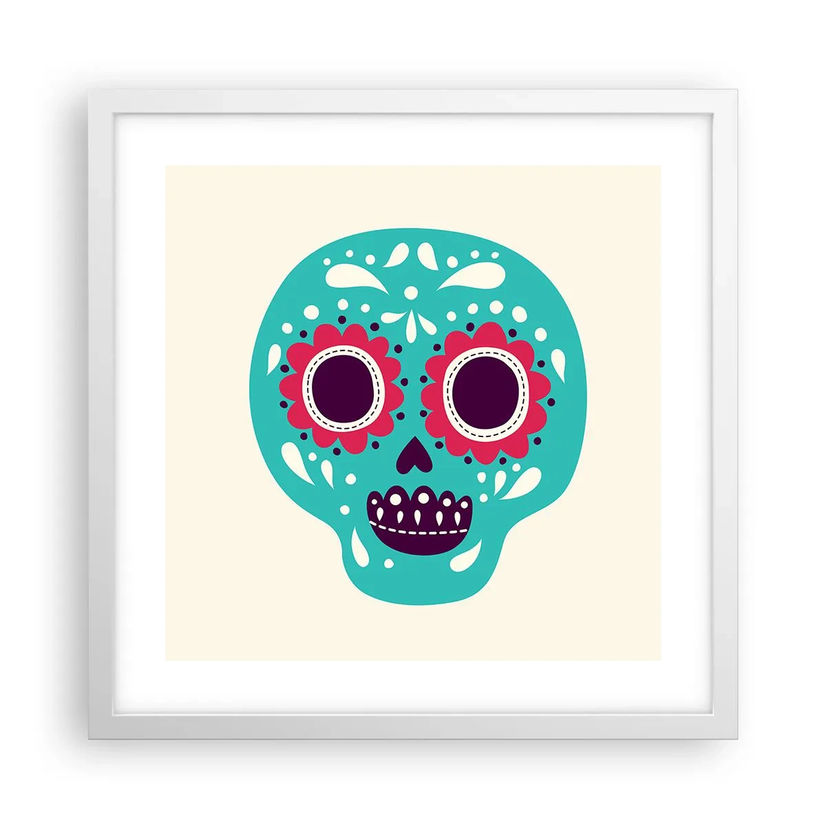 Plakát v bílém rámu - Život – zábava až do smrti - 40x40 cm