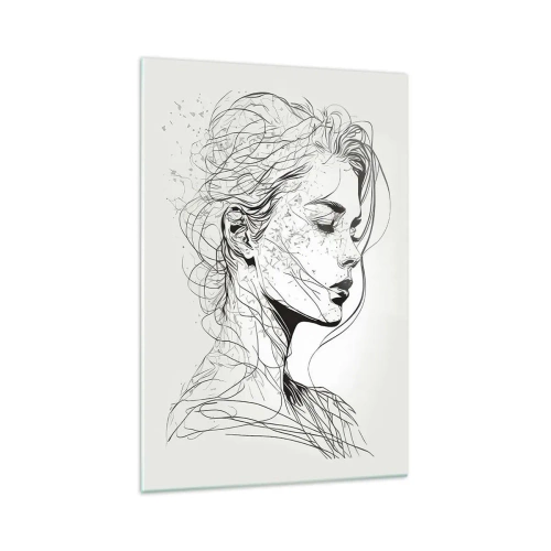 Obraz na skle - Portrét v zamyšlení - 70x100 cm