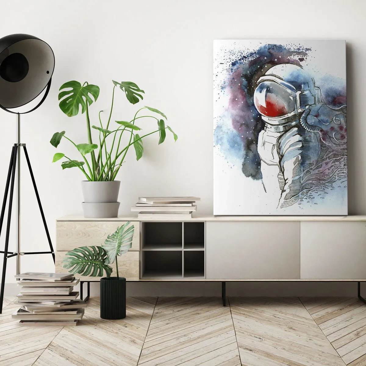 Obraz na plátně - Sám s vesmírem - 70x100 cm