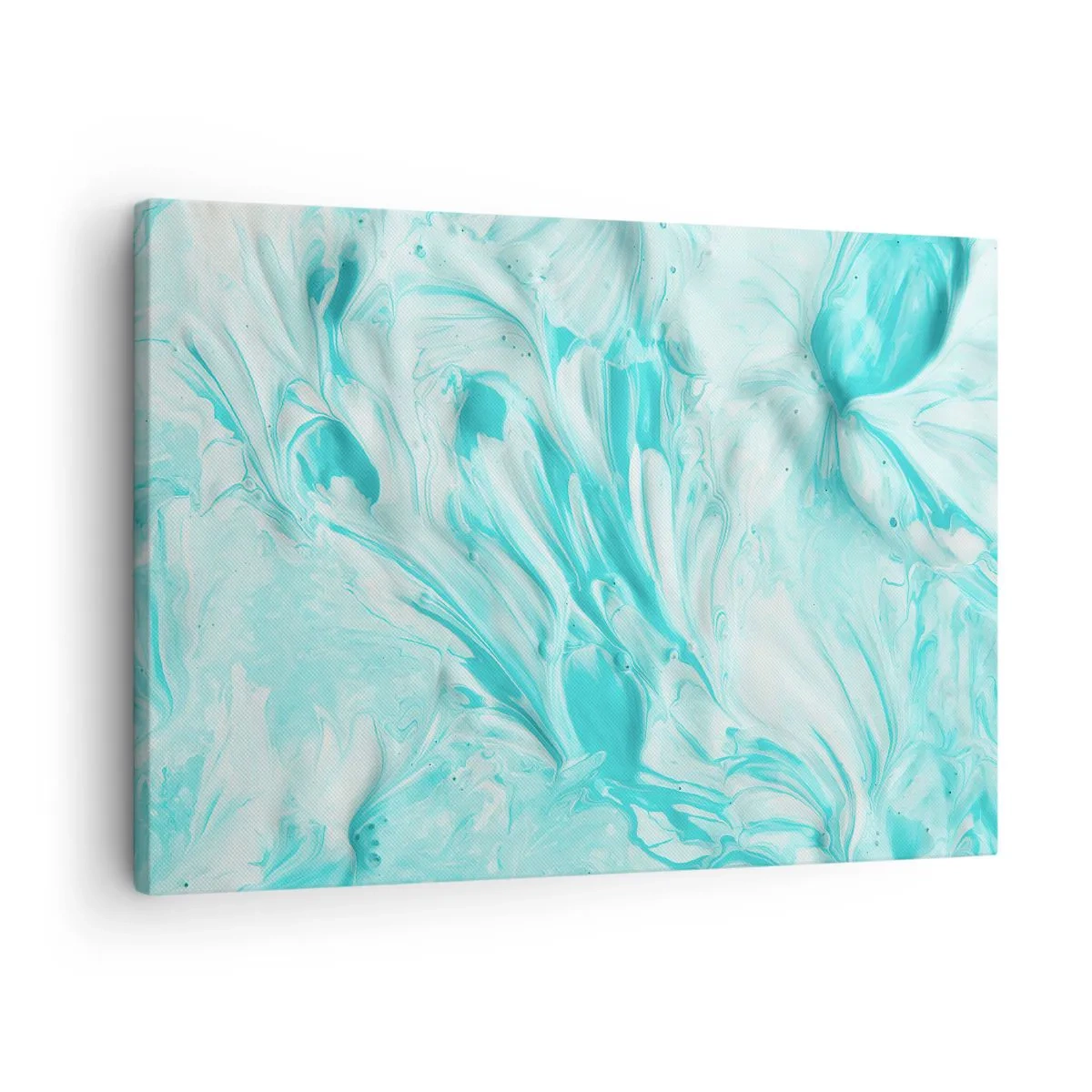 Obraz na plátně - Abstraktní motiv v pastelových odstínech modré a bílé. - 70x50cm - Navždy spolu - Moderní nástěnná dekorace do obývacího pokoje a ložnice ARTTOR