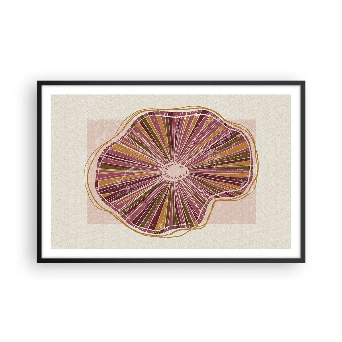 Plakát v černém rámu - Radiální abstrakce - 91x61 cm