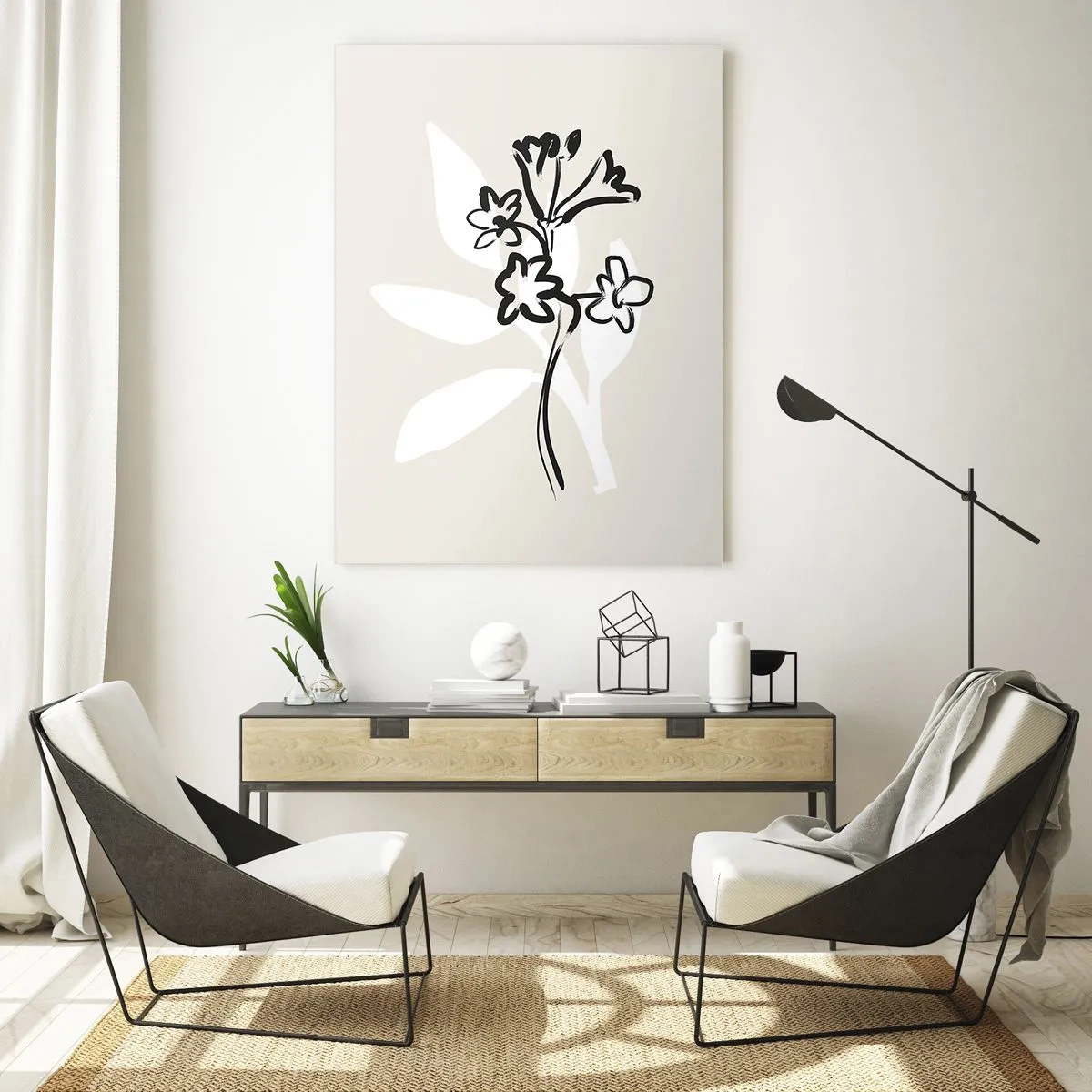 Obraz na skle - Náčrtek pro herbář - 50x70 cm