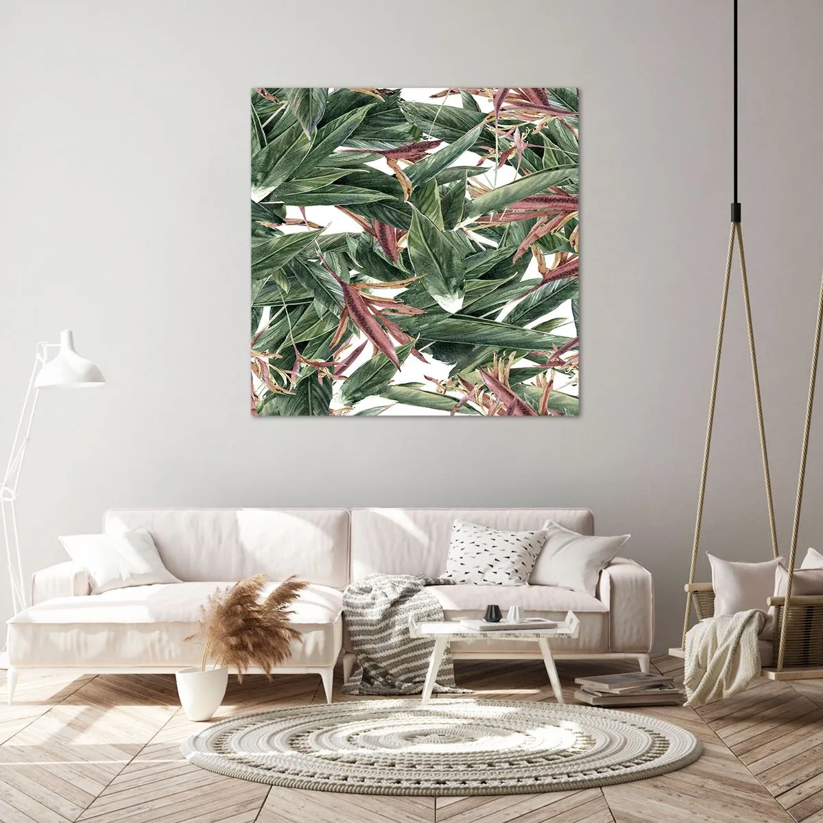 Obraz na plátně - Smaragdově-liliové houští - 60x60 cm