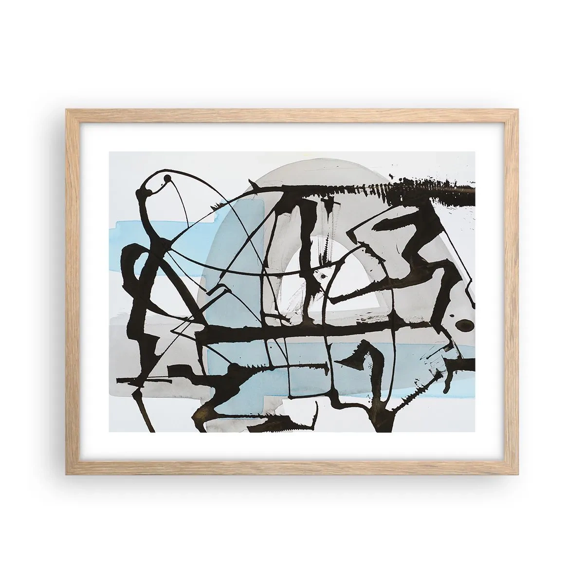 Plakát v rámu světlý dub - Přesto modrá - 50x40 cm