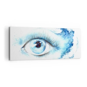 Obraz na plátně - Ponořit se do modři pohledu - 100x40 cm