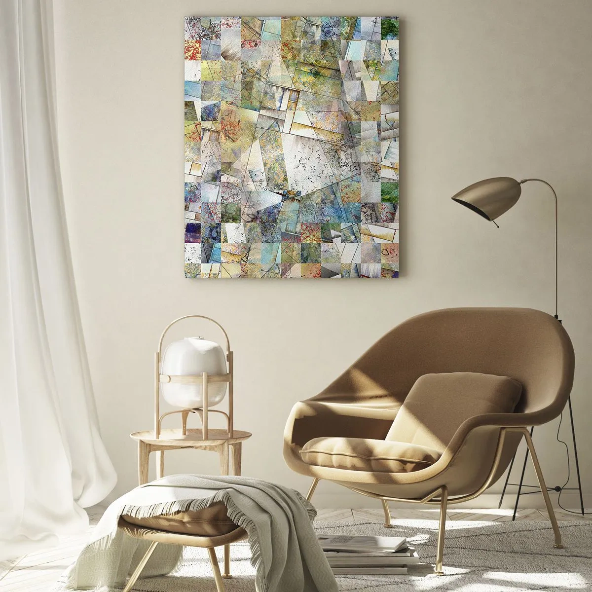 Obraz na skle - Geometrické přeskupení - 50x70 cm