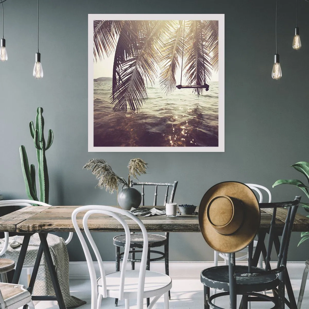 Plakát - Houpat se libovolně v oblacích - 40x40 cm