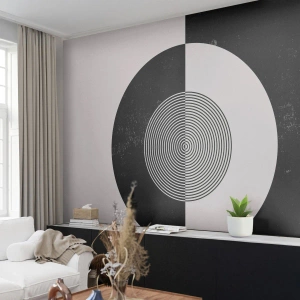 Fototapeta Samolepicí Deluxe Sticker - Harmonie v černé a bílé - Abstrakce, Kus, Černý a bílý - 300x210 cm