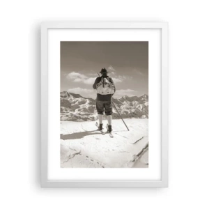 Plakát v bílém rámu - Stejné hory - 30x40 cm