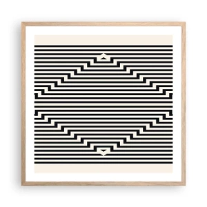 Plakát v rámu světlý dub - Geometrická iluze - 60x60 cm