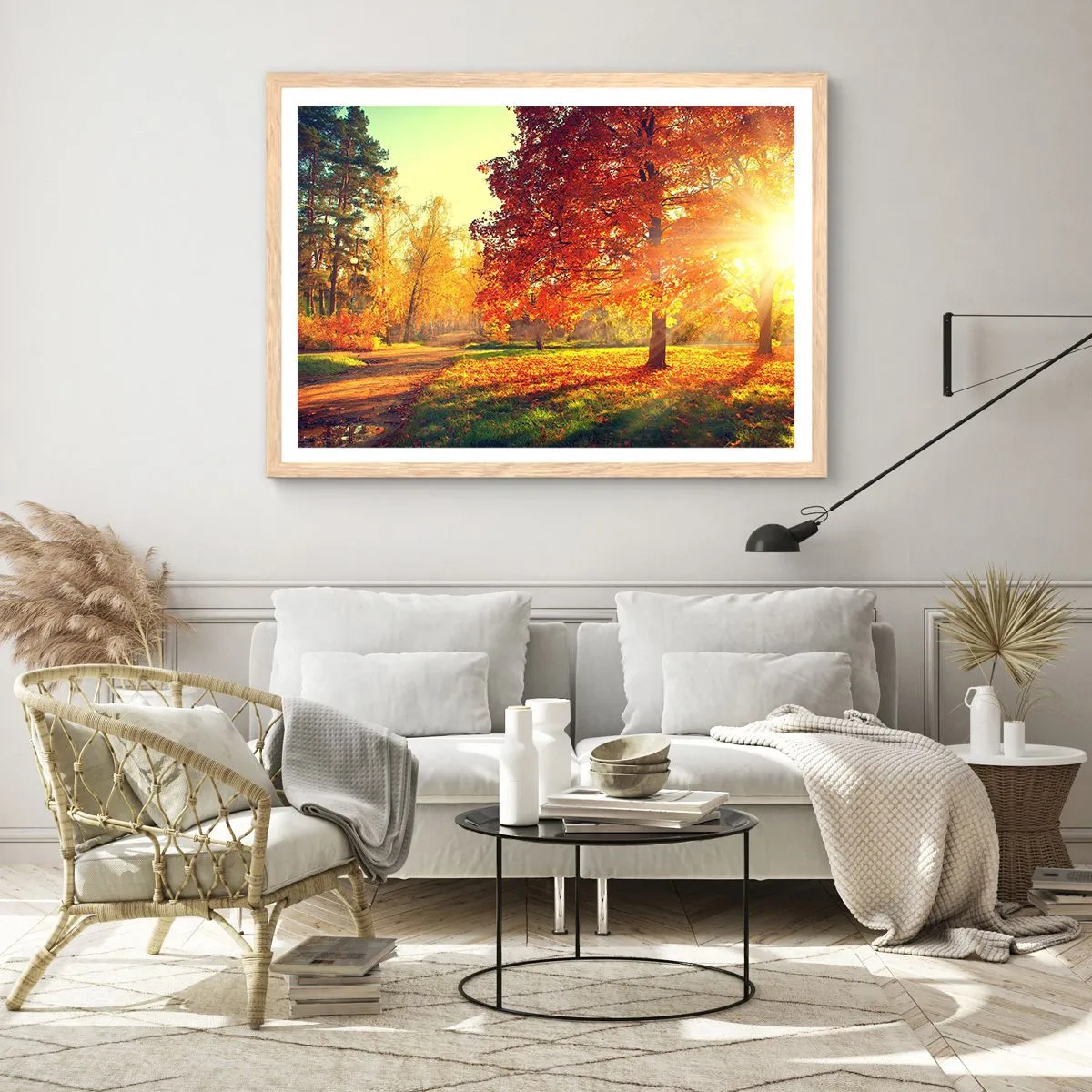 Plakát v rámu světlý dub - Rudé je krásné - 100x70 cm