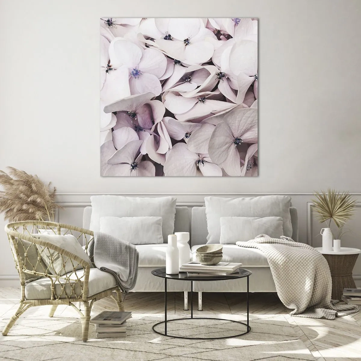 Obraz na skle - V záplavě květin - 70x70 cm