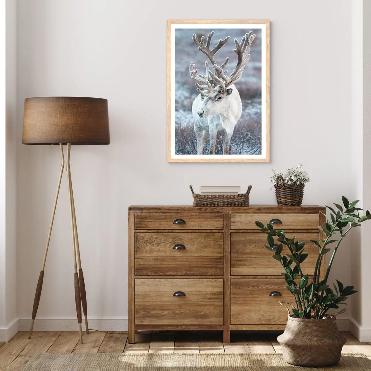 Plakát v rámu světlý dub - Sluneční portrét - 61x91 cm