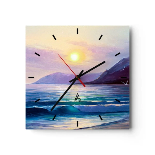 Nástěnné hodiny - Křišťál vody a vzduchu - 30x30 cm