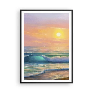 Plakát v černém rámu - Tyrkysová píseň vln - 70x100 cm