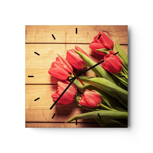 Nástěnné hodiny - Jarní vyznání - 40x40 cm