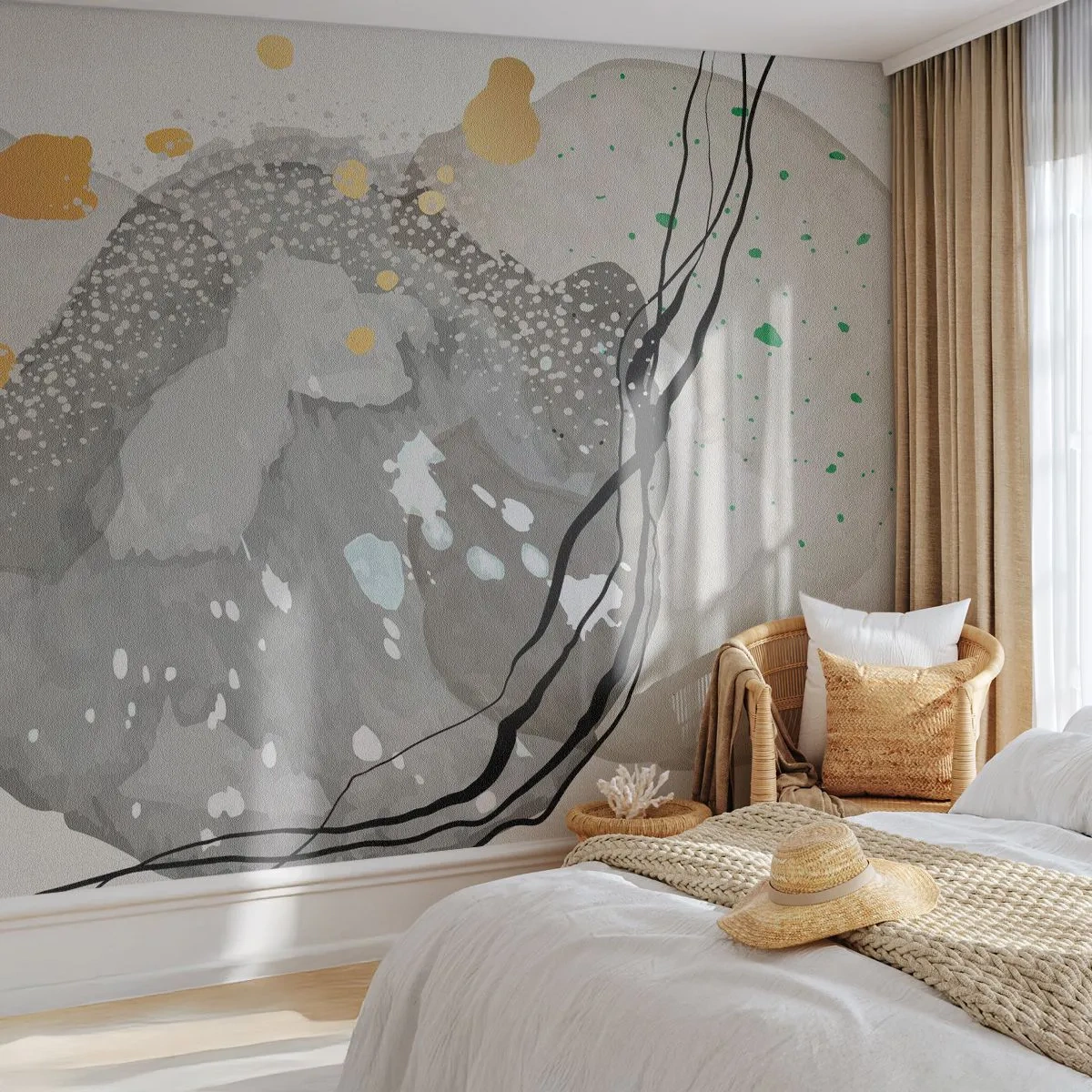 Fototapeta Premium Sand - Organická kompozice - Abstrakce, Bloty, Malovat - 200x140 cm