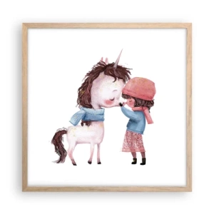 Plakát v rámu světlý dub - Zimní příběh - 50x50 cm