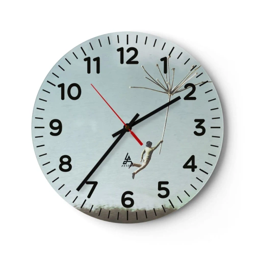 Nástěnné hodiny - Letající pampeliška - 40x40 cm