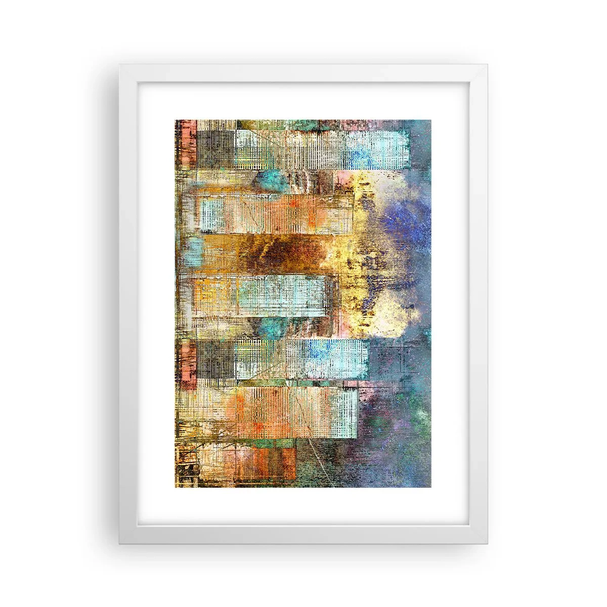 Plakát v bílém rámu - Prosluněná metropole - 30x40 cm