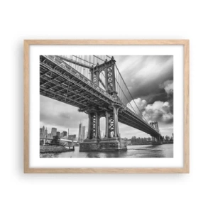 Plakát v rámu světlý dub - Do srdce města - 50x40 cm